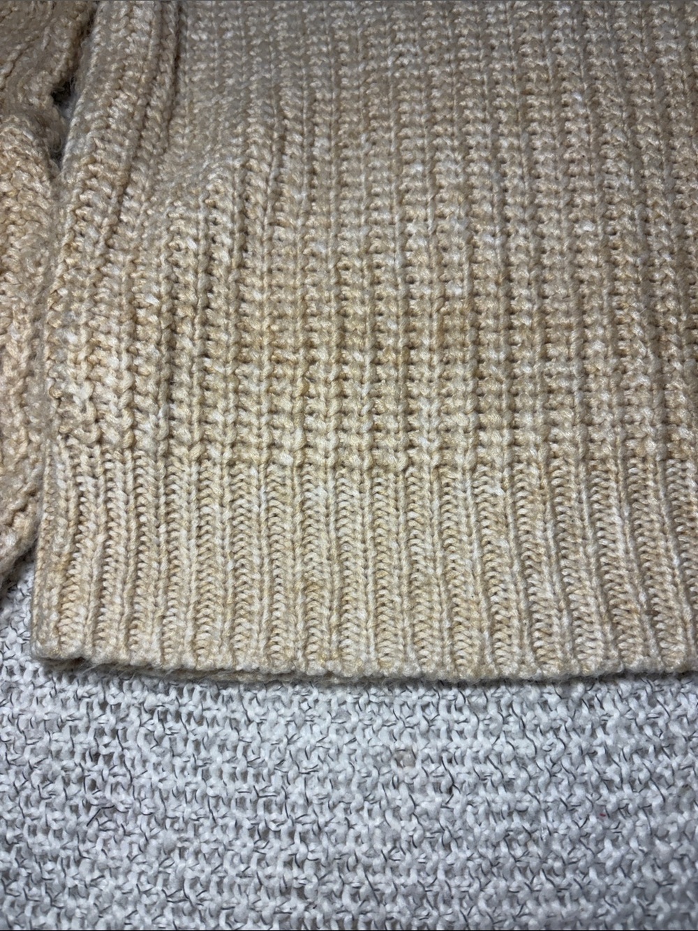 A New Day Beige Chunky Ribbed Knit Crewneck Sweater - Size M - Picture 10 of 13